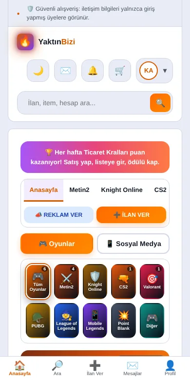 Telefon görünümü ve alt menü